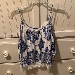 Off the shoulder flowy tank